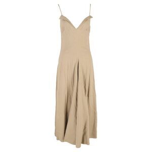 Proenza Schouler Ruby V-Neck Sleeveless Maxi Dress in Beige Linen